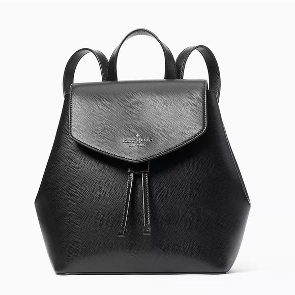 NEW Kate Spade Lizzie Medium Flap Backpack Black - Picture 3 of 12